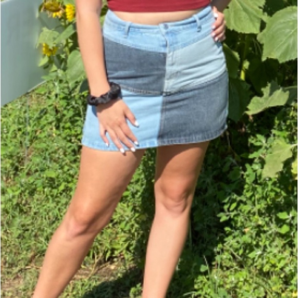Wild Fable Color Block Denim Skirt